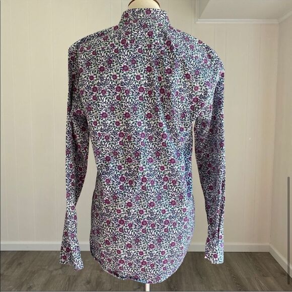 💐Ted Baker Button Down Blouse Purple Floral Ted Size 4/US 10 - Picture 4 of 7